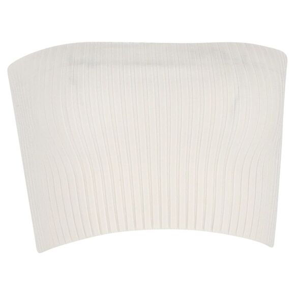 Chloé Ribbed Knit Tube Top in White Wool
